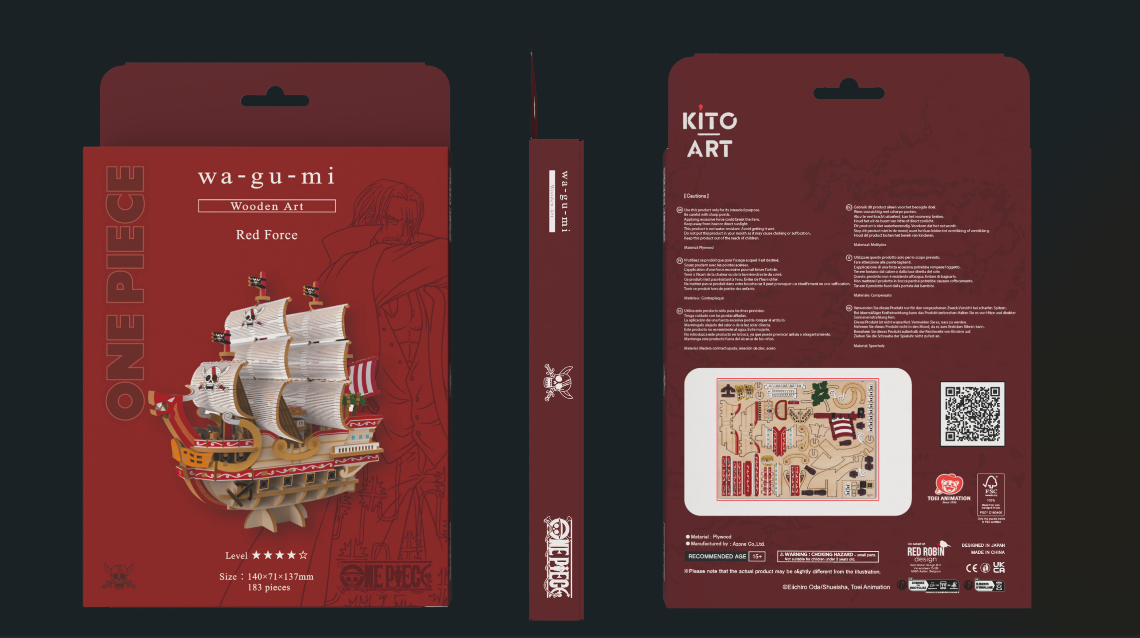 WB66004 - DIY PUZZLE BOAT - ONE PIECE - WA-GU-MI RED FORCE - Immagine 9